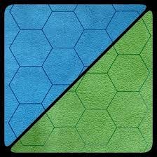 Chessex 96665 - Reversable Battlemat - 1'' Hex Blue-Green (23.5